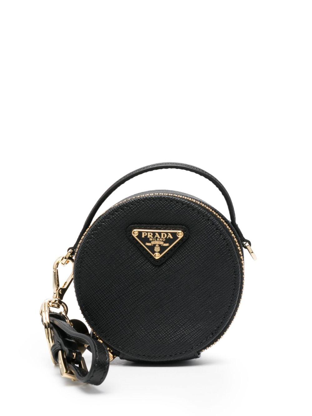 Enamel logo Saffiano leather Mini Pouch