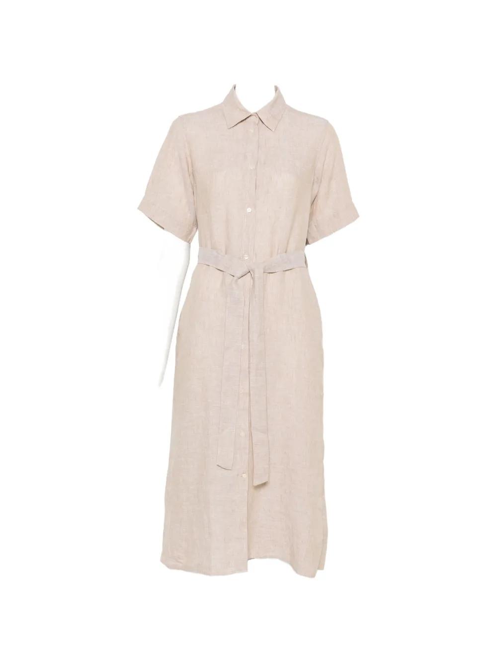 GANT Belted Button-Down Midi Dress in White | Lyst