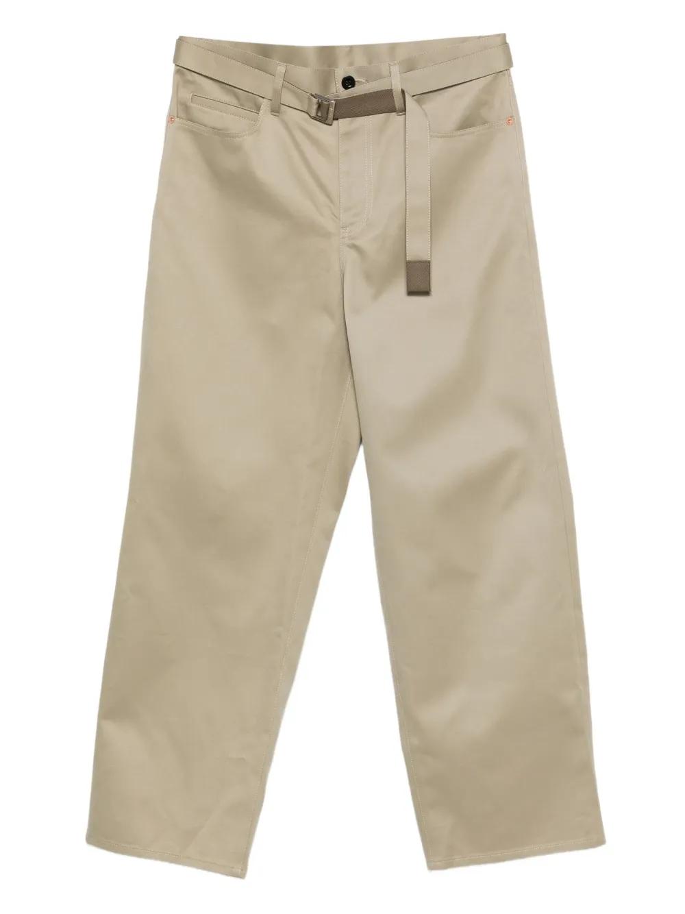 Sacai Belted Trousers in Natural for Men | Lyst