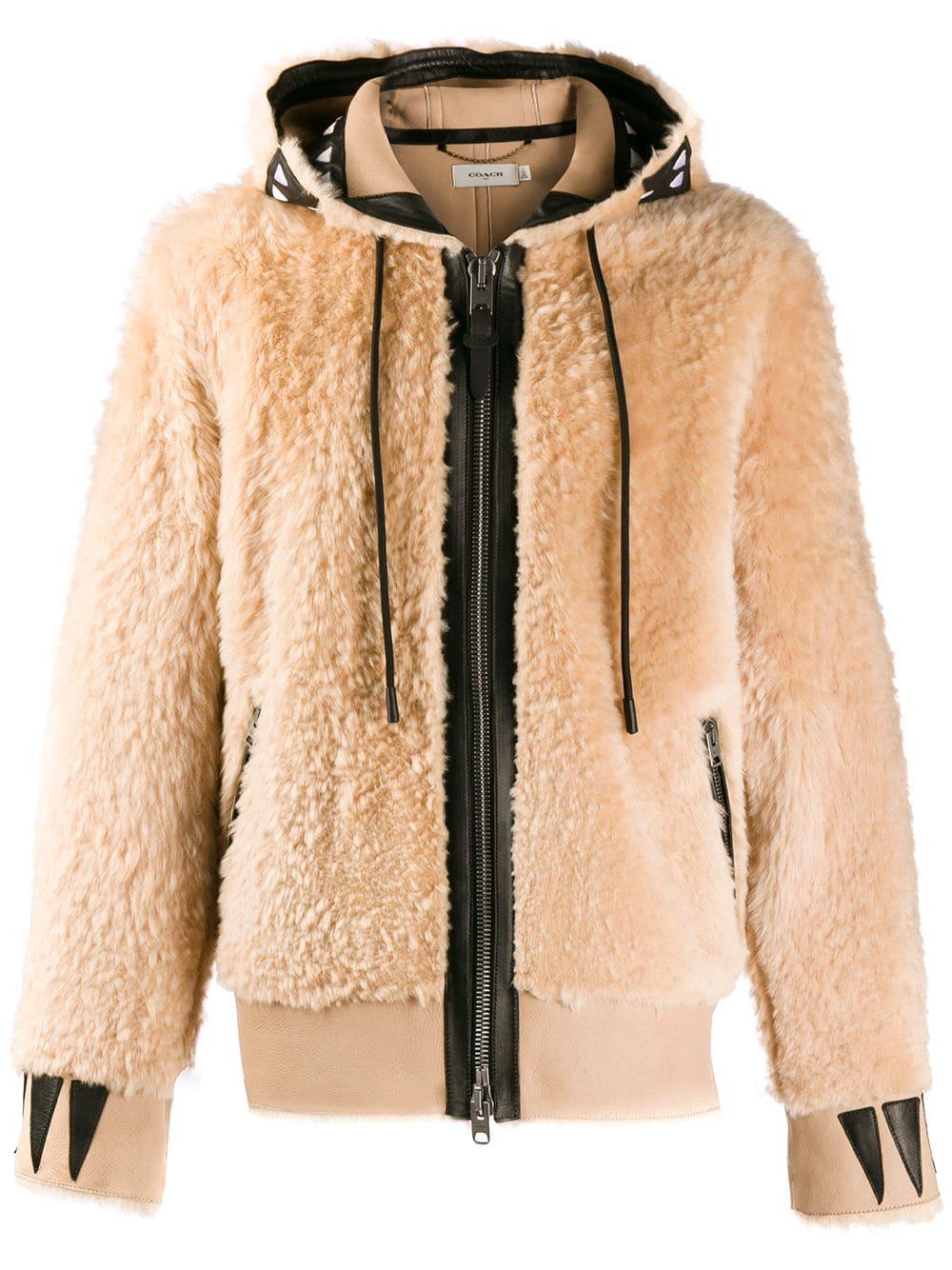 coach shearling hoodie