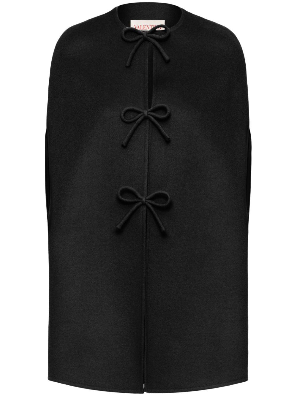 Valentino Garavani レディース ブラック リボン ケープ コート