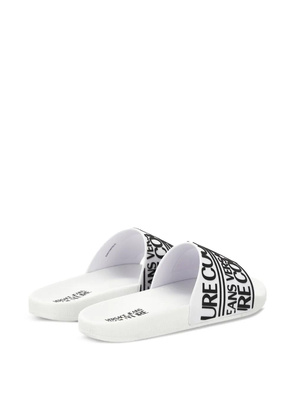 Versace Jeans Couture Logo-Band Slides in White for Men  display picture 3