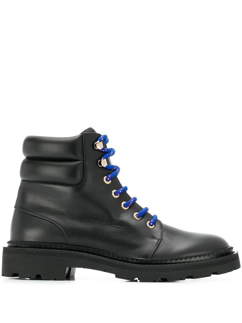 Bally Leather Ankle Lace-up Boots in Black - Lyst