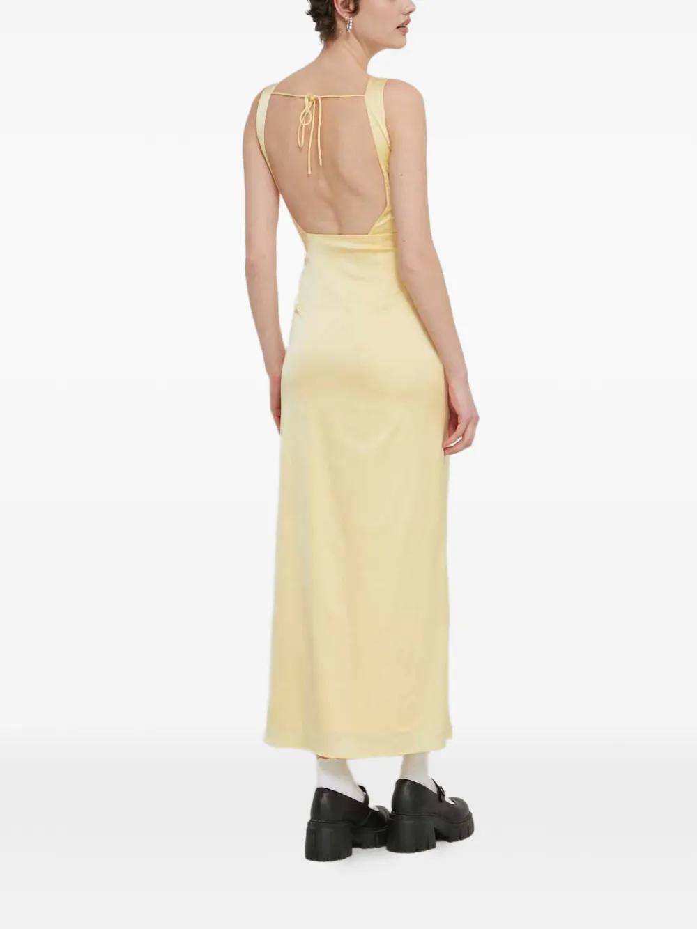 abercrombie and fitch yellow dress Casual Midi By In Yellow, Size:M Flattering maxi dress in our soft faux silk fabric Women's Cowl Halter Maxi Dress