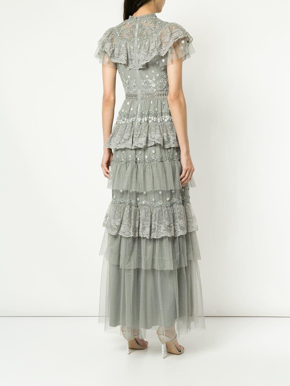 Needle and top thread grey gown