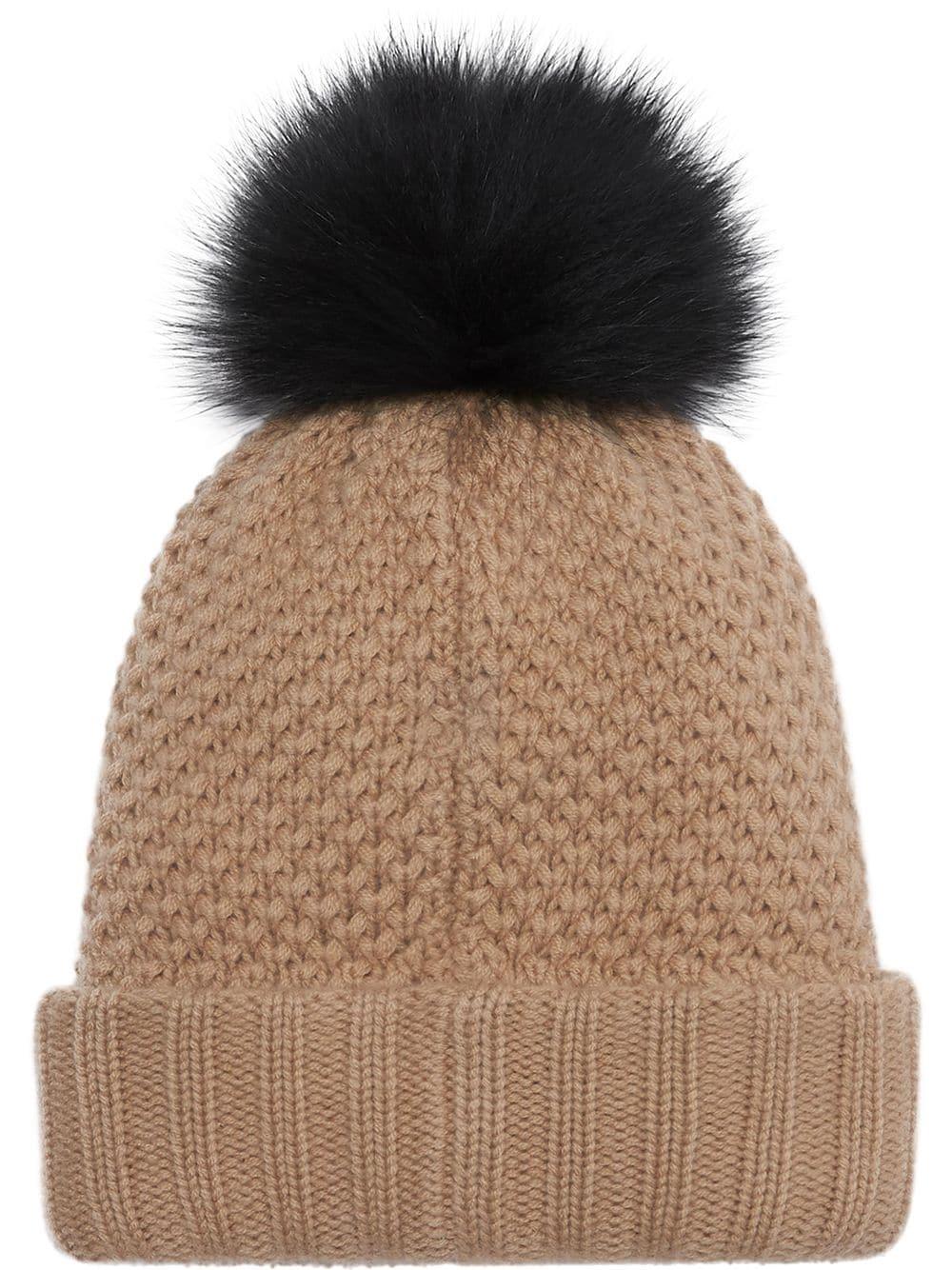burberry fur pom pom beanie