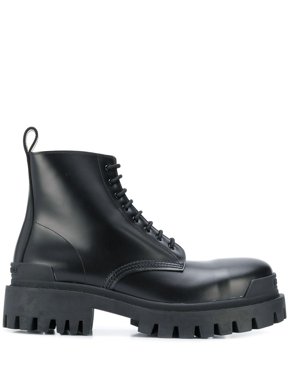 Balenciaga Leather Strike Lace-up Boots in Black for Men - Lyst