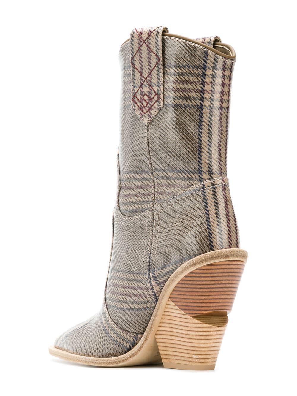 fendi plaid cowboy boots