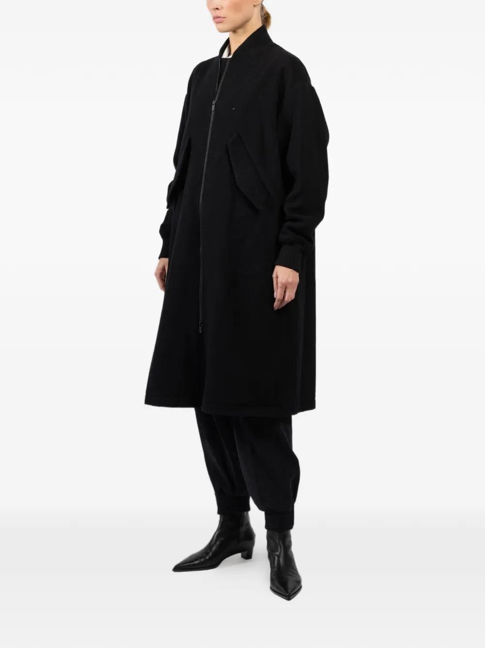 ジャケット・アウター Y's double Zip Long coat Angola Black 3 Y's Double Zip Long Coat Angola Black 3