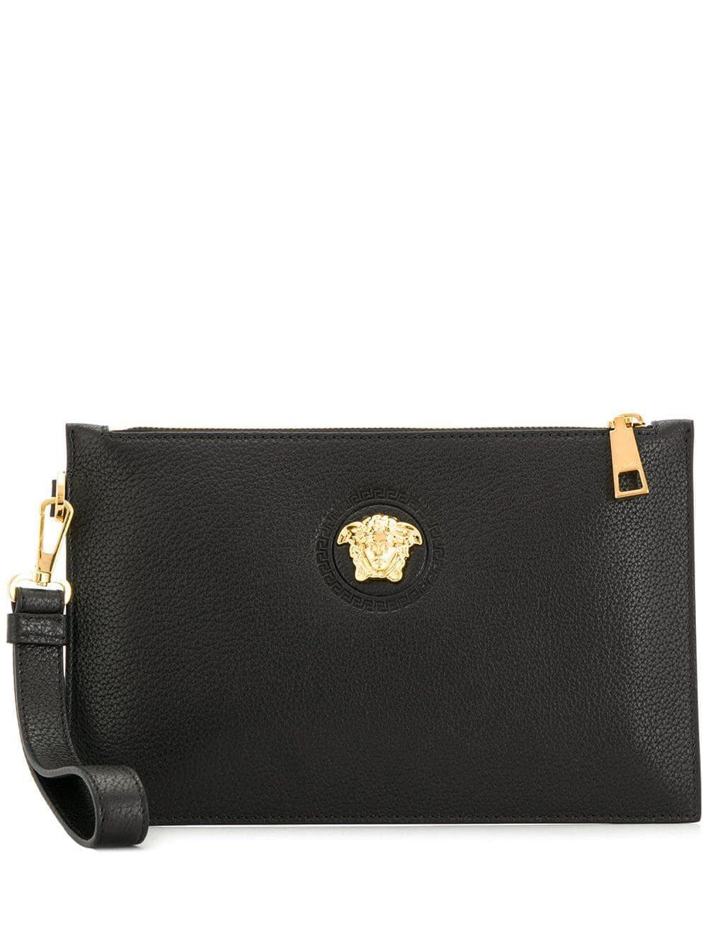 Versace Leather Wristlet Clutch Bag in Black for Men Lyst