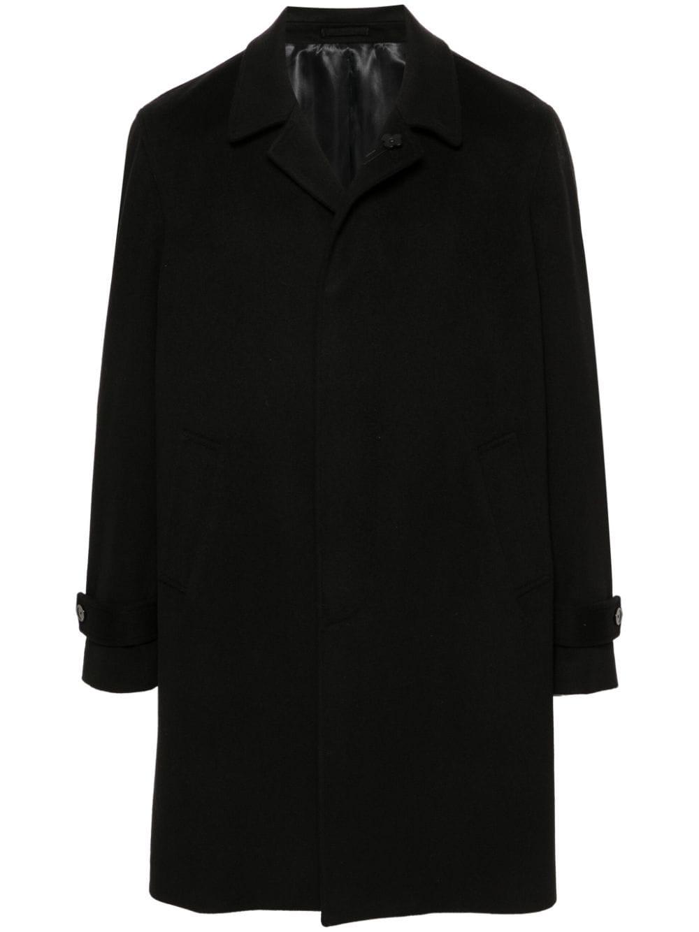 Lardini Virgin Wool Single Breasted Coat in Black for Men Lyst
