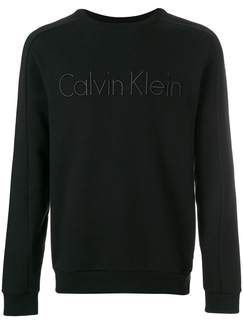 Calvin Klein Cotton Classic Logo Jumper in Black for Men - Lyst