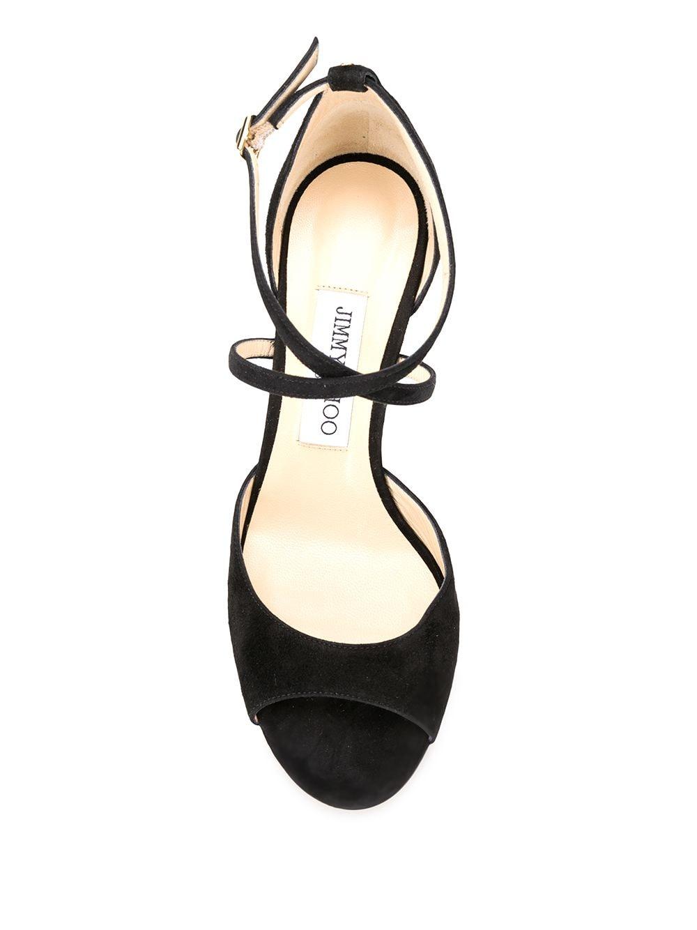 Jimmy Choo Emily 85 Suede Sandals in Black | Lyst