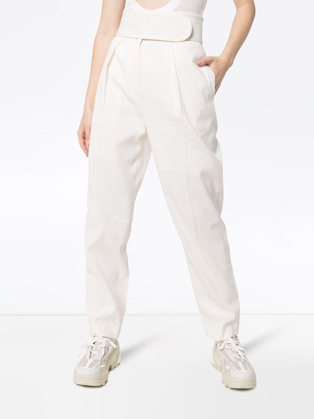 we11done Synthetic Straight-leg Trousers in White - Lyst