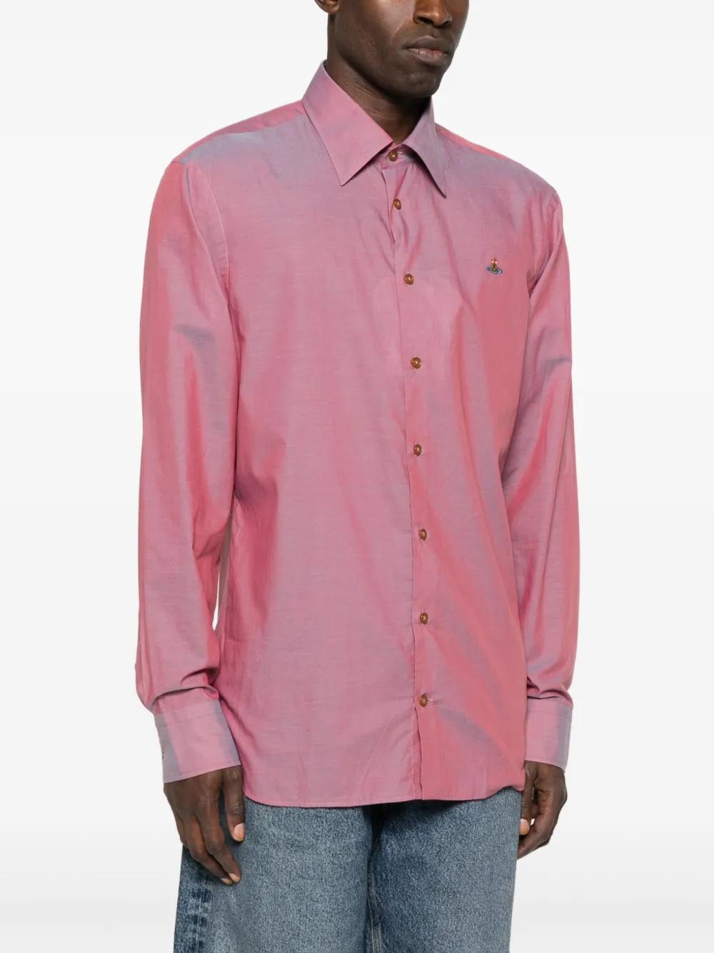 Vivienne Westwood Orb-Embellished Long-Sleeved Shirt in Pink for