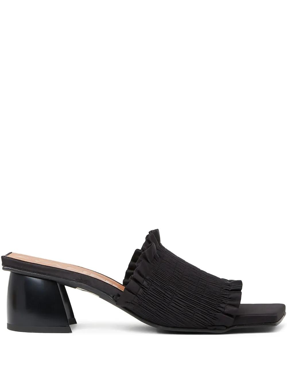サンダル・ミュール Ganni Satin Black Heeled Sandal Ganni Satin Black Heeled Sandal | ModeSens