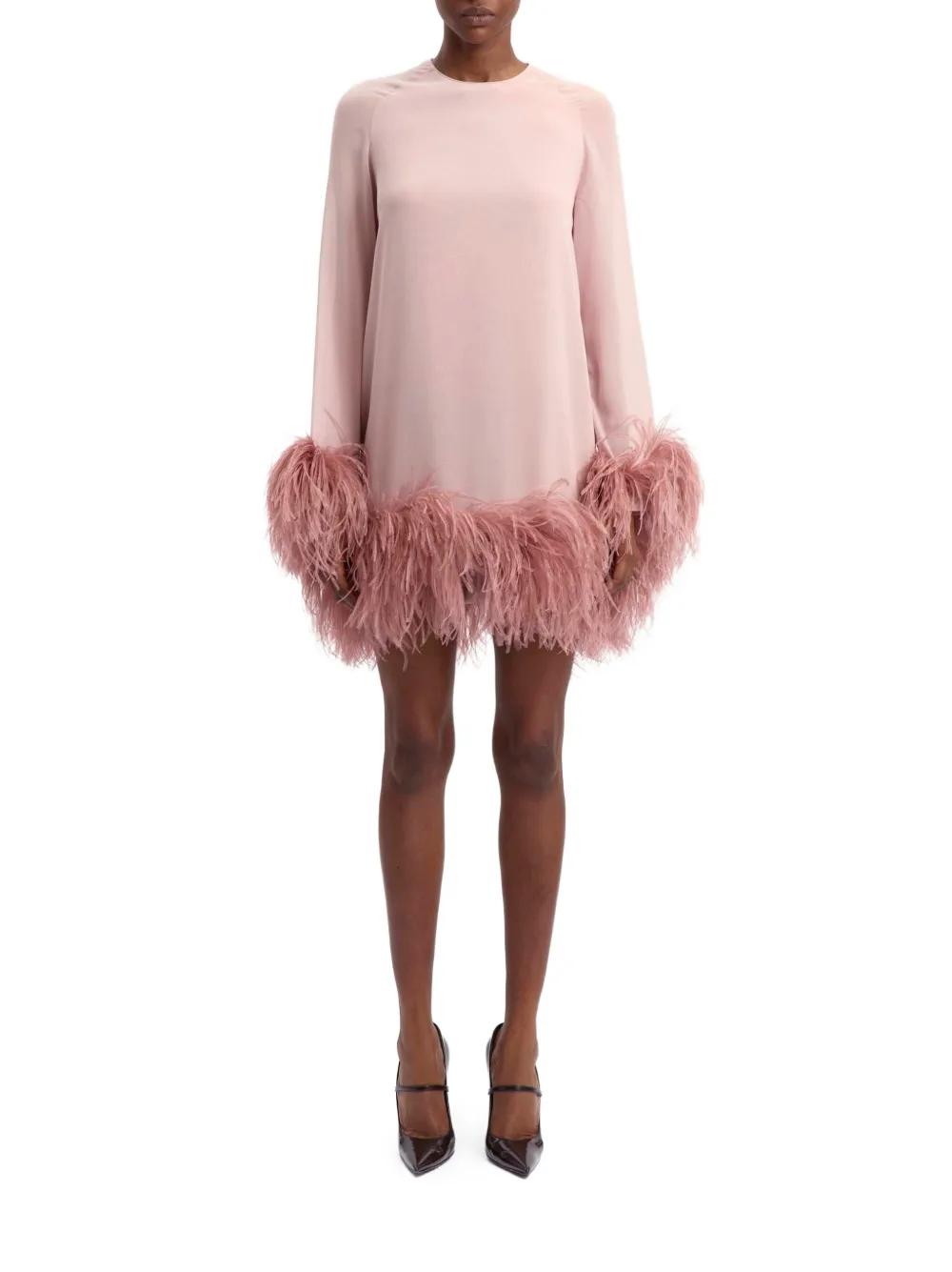 chinese dress ladies Tamar Silk Feather Dress – Lev Couture main image 0