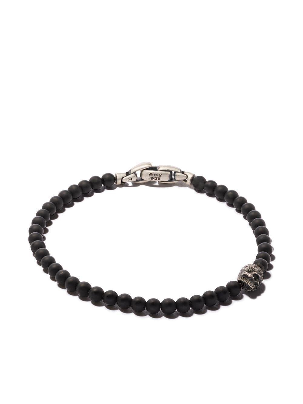 David Yurman Spiritual Beads Black Onyx And Silver Skull Bracelet for ...