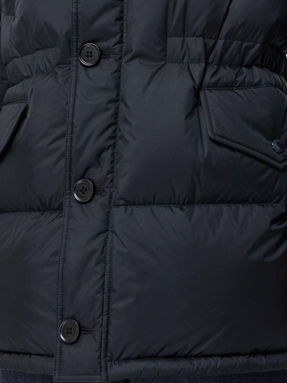 burberry logo detail hooded puffer coat