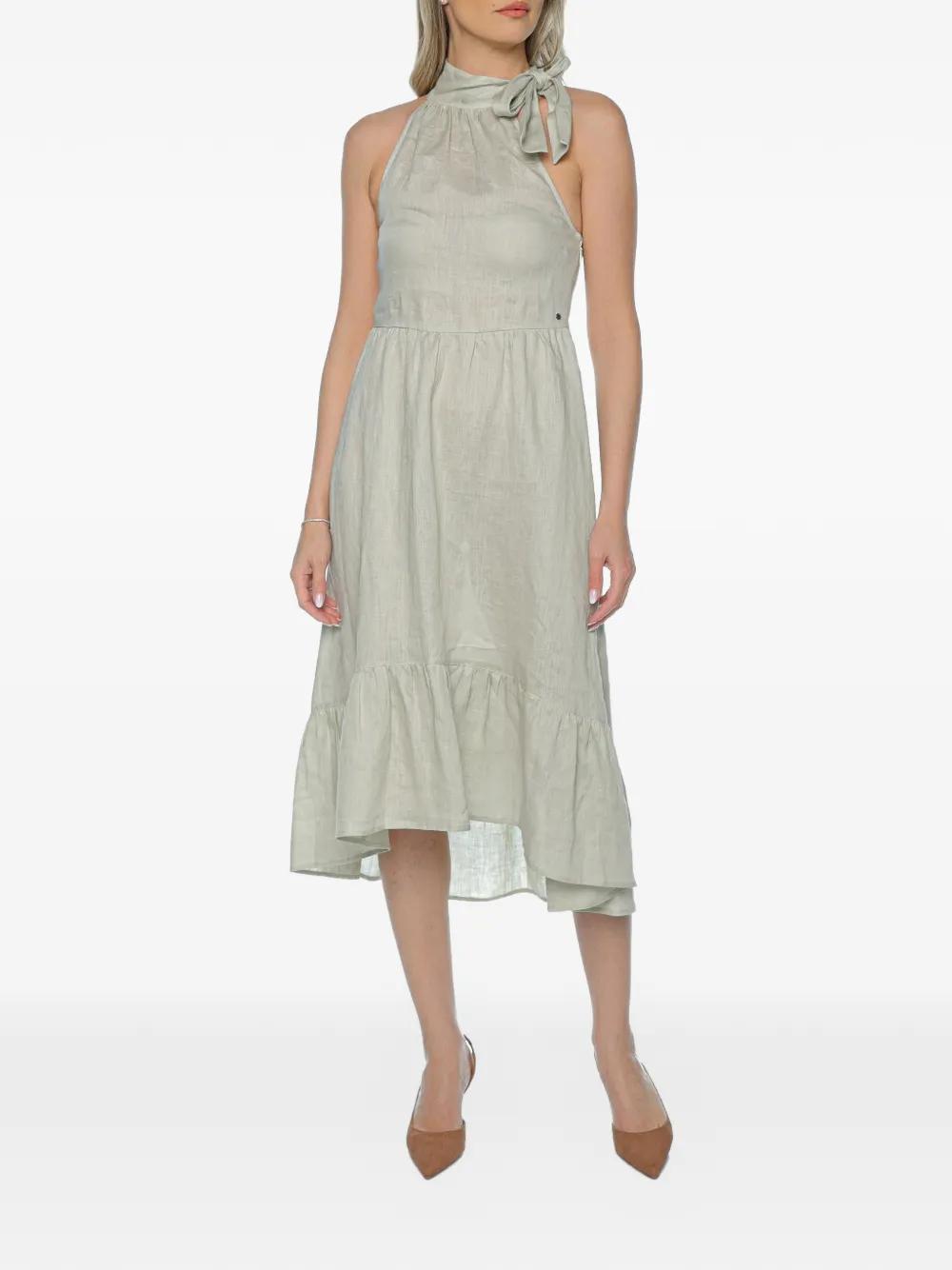 ARMANI EXCHANGE Halterneck A-Line Dress in White