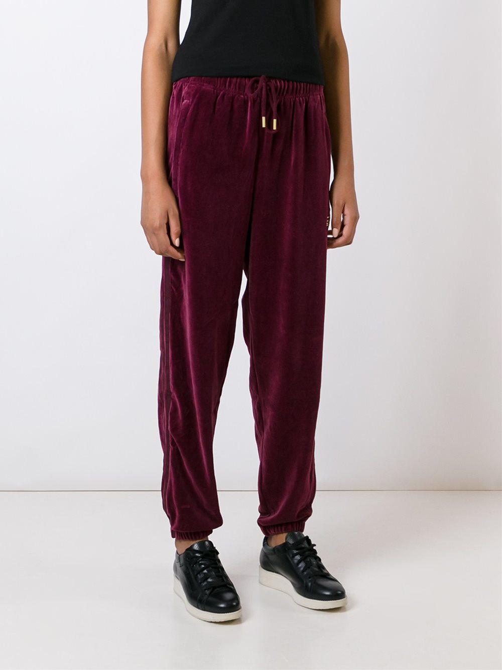 adidas velour cuffed track pant