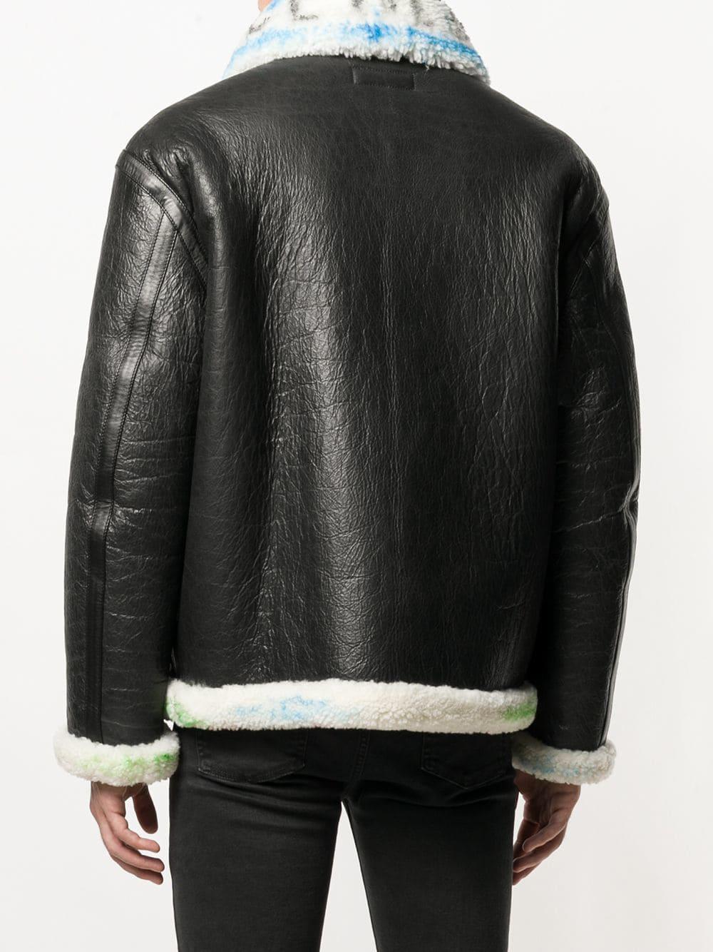 balenciaga graffiti shearling jacket