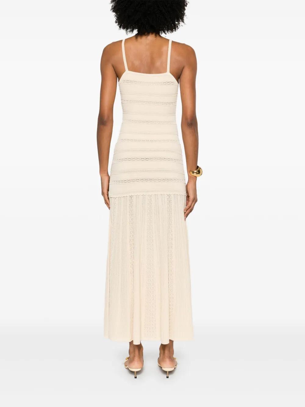 Sandro Lace-Panelling Maxi Dress in White | Lyst