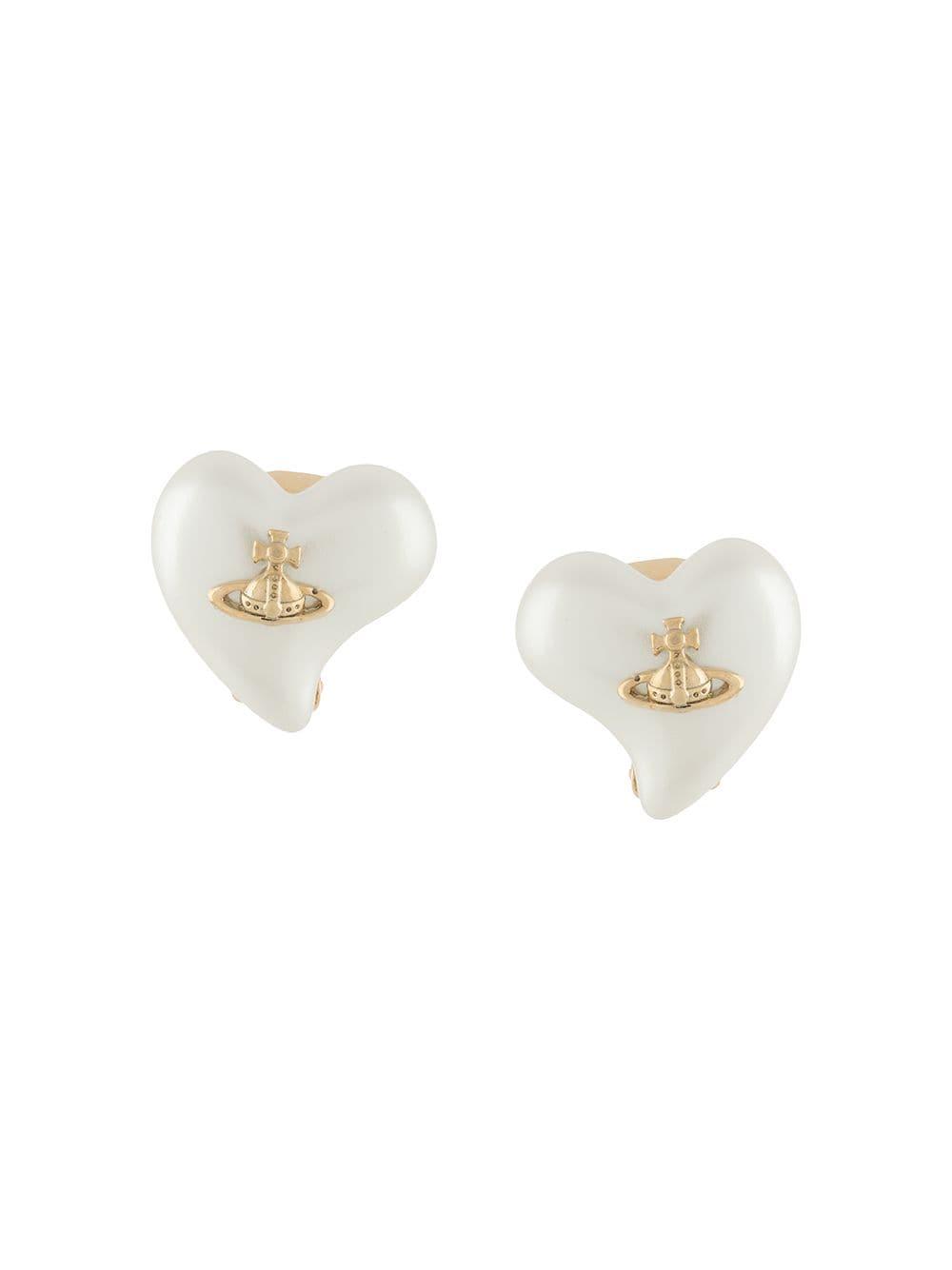 chanel pearl heart earrings dangle