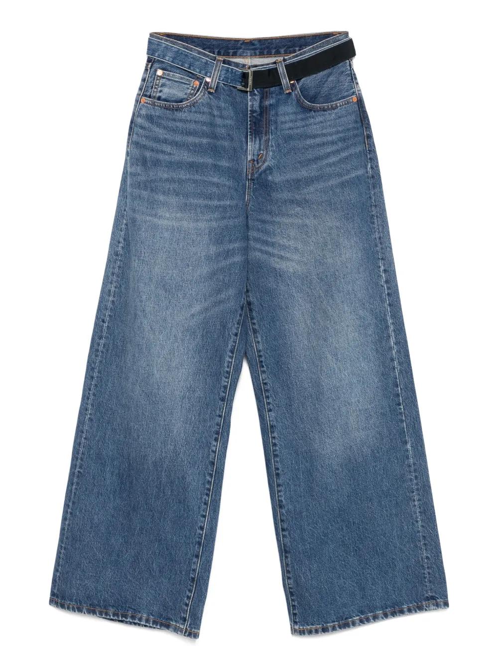 ［VINTAGE] Sacai コットン デニムパンツ 1 レディース★Aランク sacai - サカイ パンツ デニムパンツ ワイドシルエット コットン