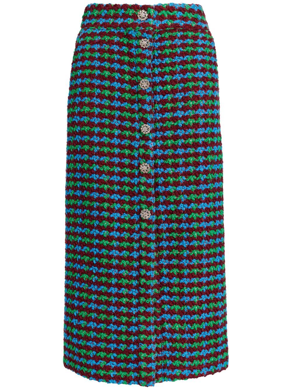 Essentiel Antwerp レディース グリーン Tweed Midi Skirt スカート