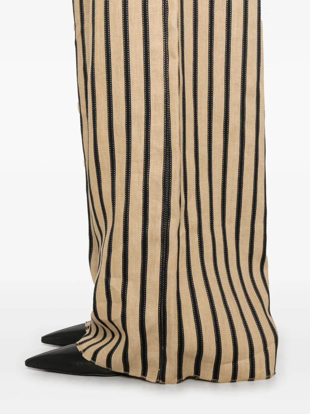 【MAX MARA】CESTINO リネン コットン ストライプ パンツ Max Mara Cestino ワイドパンツ ホワイト | Lyst