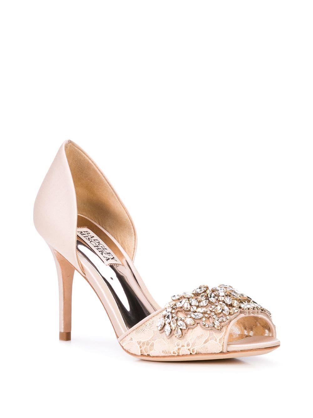 badgley mischka crystal heels