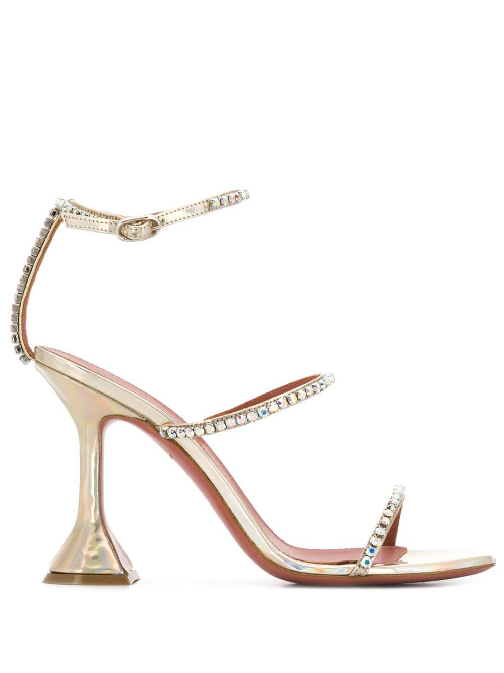 amina muaddi gold sandals