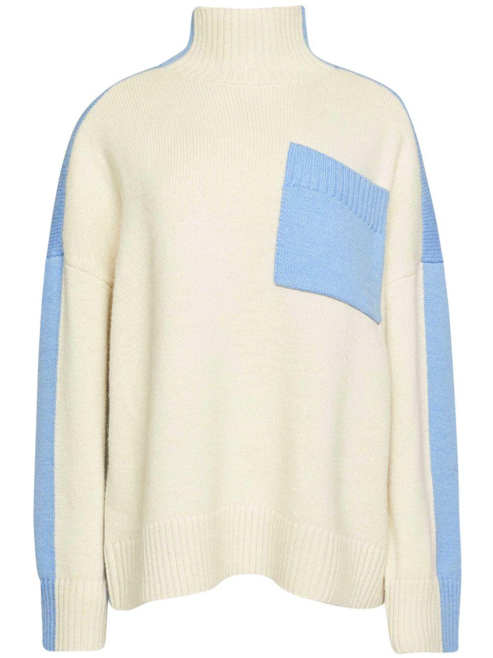 JW Anderson レディース ホワイト バイカラーセーター セーター & ニット