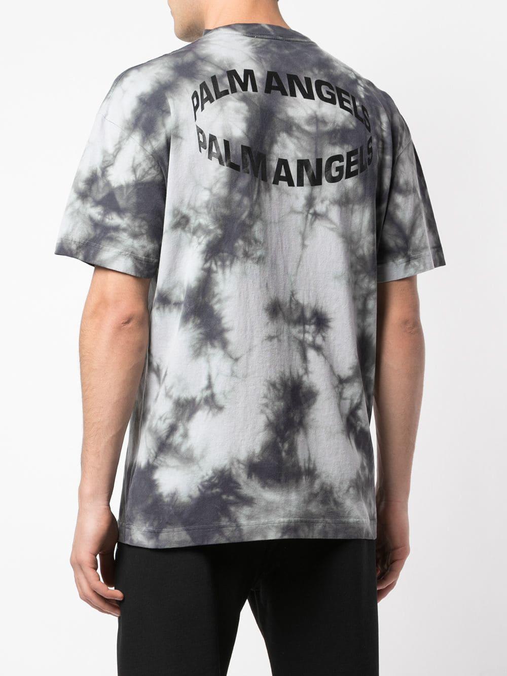 Palm Angels Printed Tie-dye T-shirt in Gray for Men | Lyst