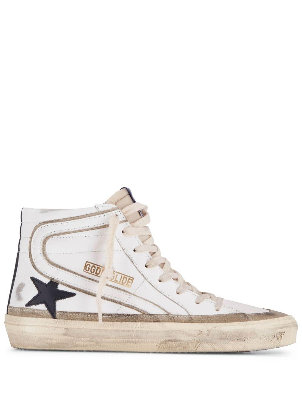 Golden Goose Slide High-top Sneakers in White | Lyst