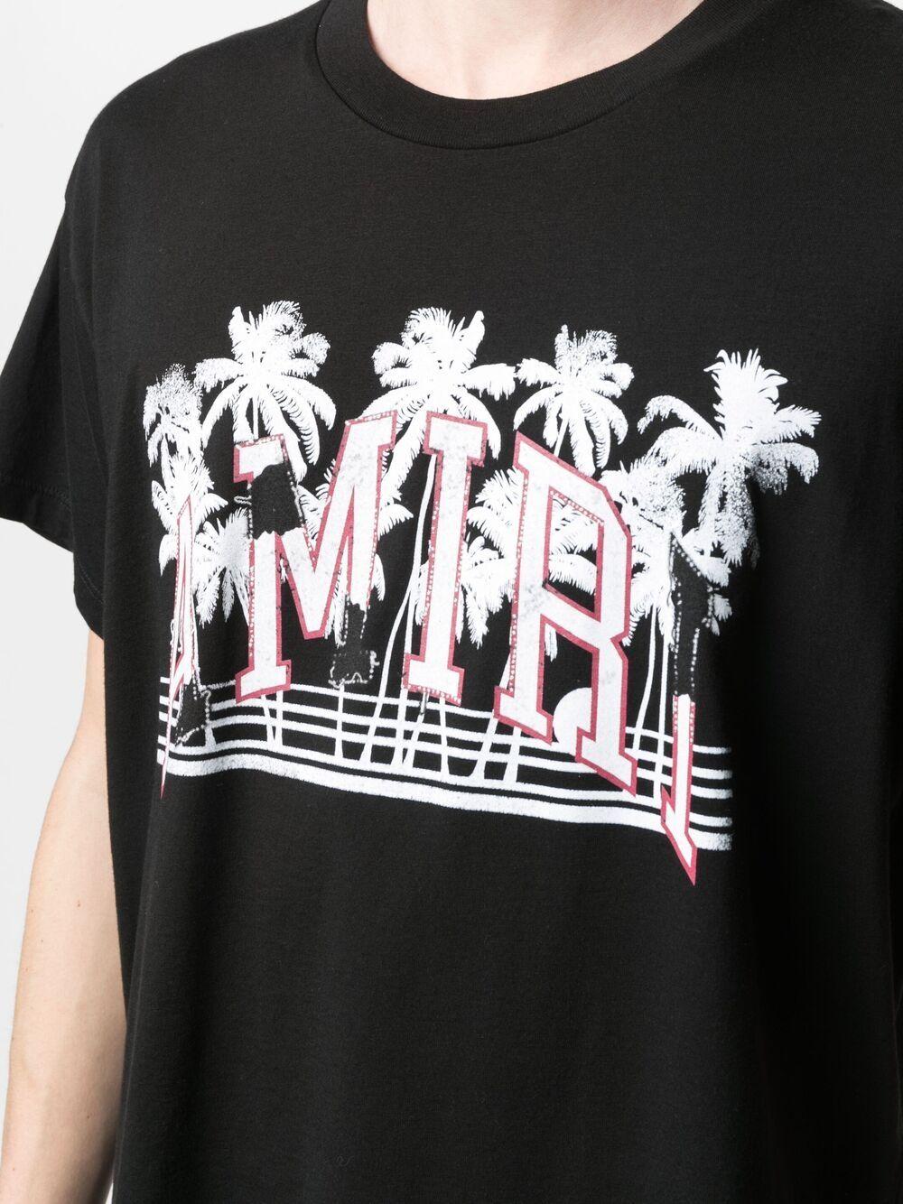 Amiri Palm-tree Logo T-shirt in Black for Men | Lyst