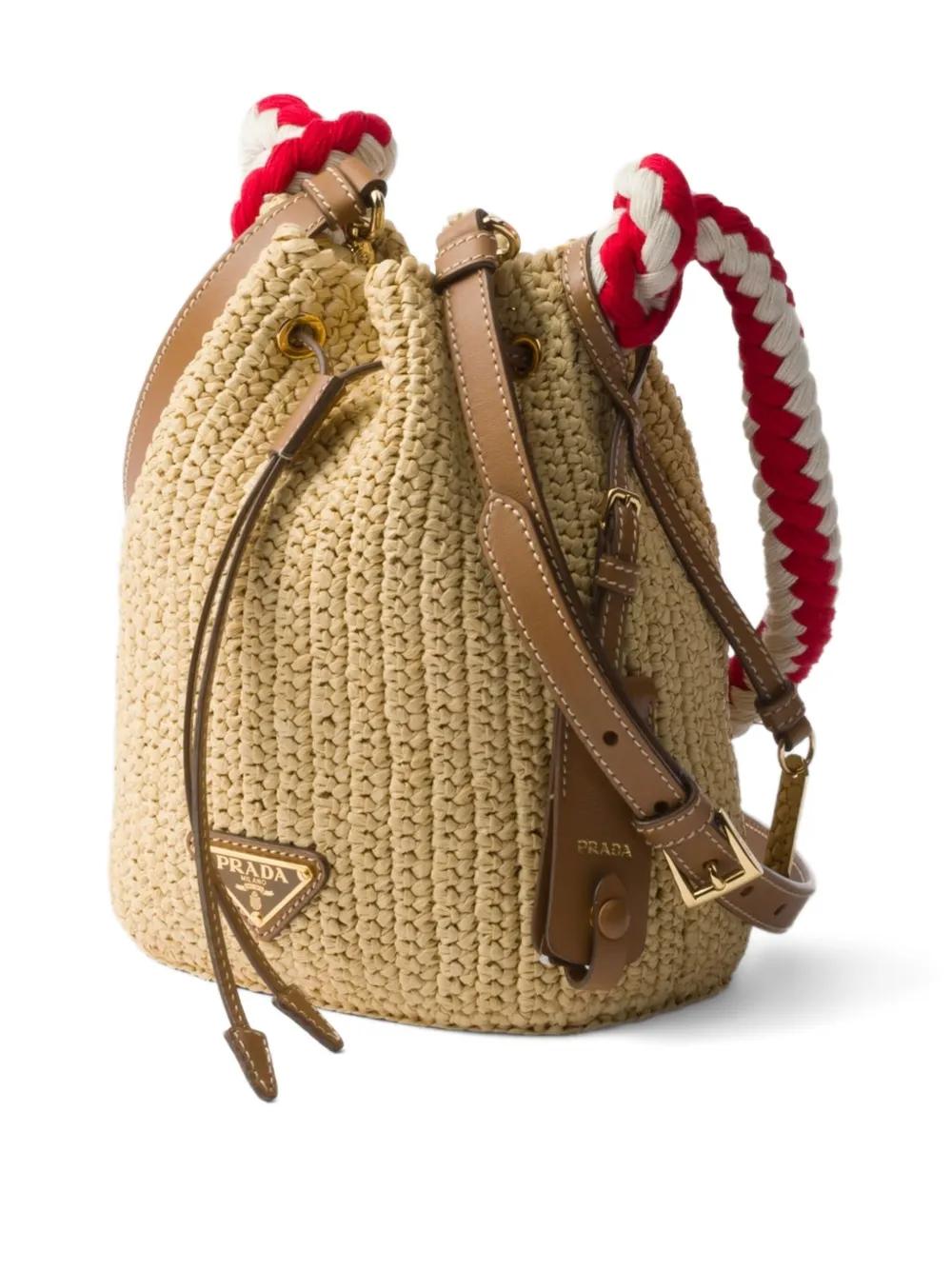 バッグ Vintage PRADA DrawstringBag Khaki Brown Prada Woven Drawstring Bag in Metallic | Lyst