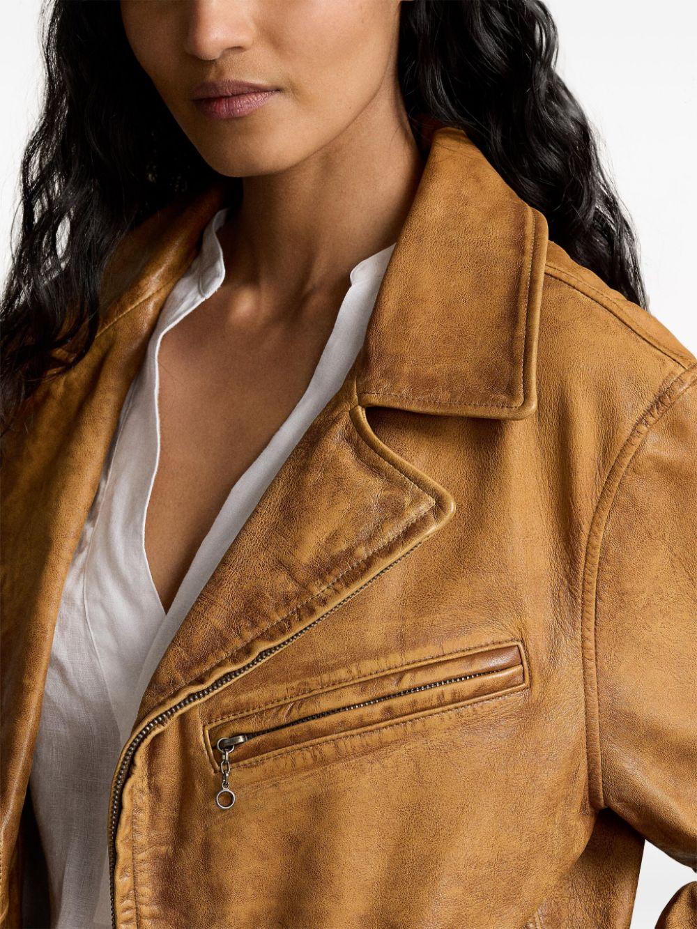 Ralph lauren leather biker jacket best sale