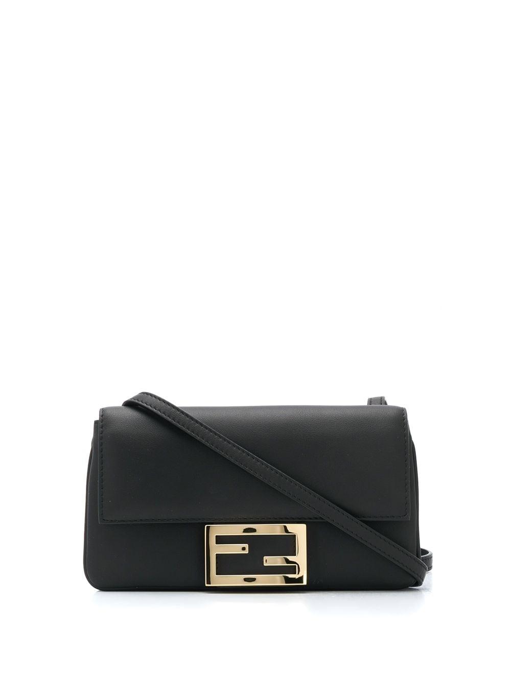 Fendi Duo Baguette Leather Shoulder Bag in Black Lyst
