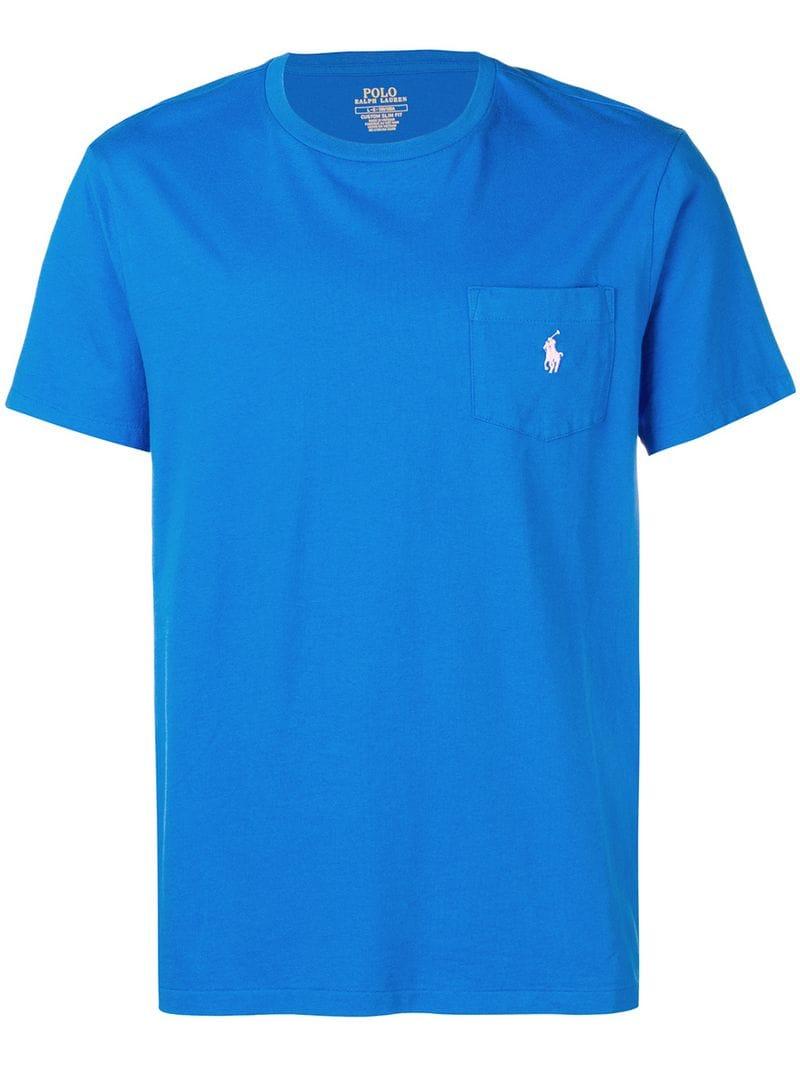 Lyst - Polo Ralph Lauren Embroidered Logo T-shirt in Blue for Men