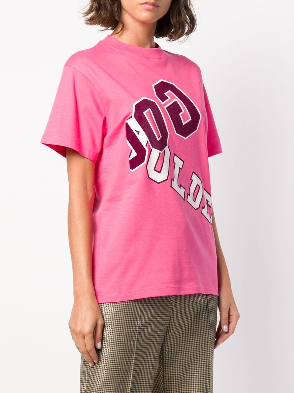 Golden Goose Deluxe Brand Goose Logo Printed Cotton T-shirt in Pink ...