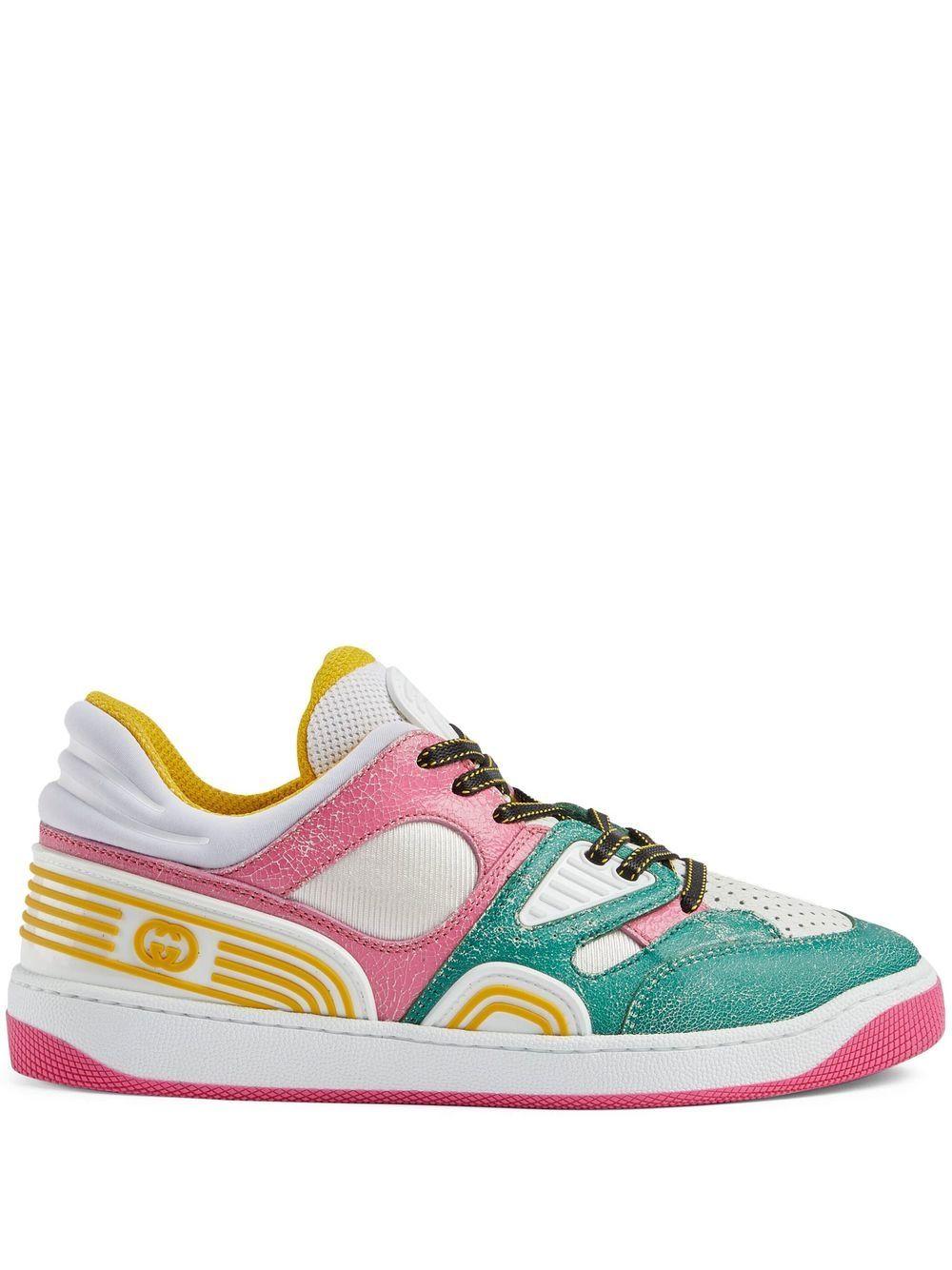 Gucci Leather Basket Sneakers in Green Lyst