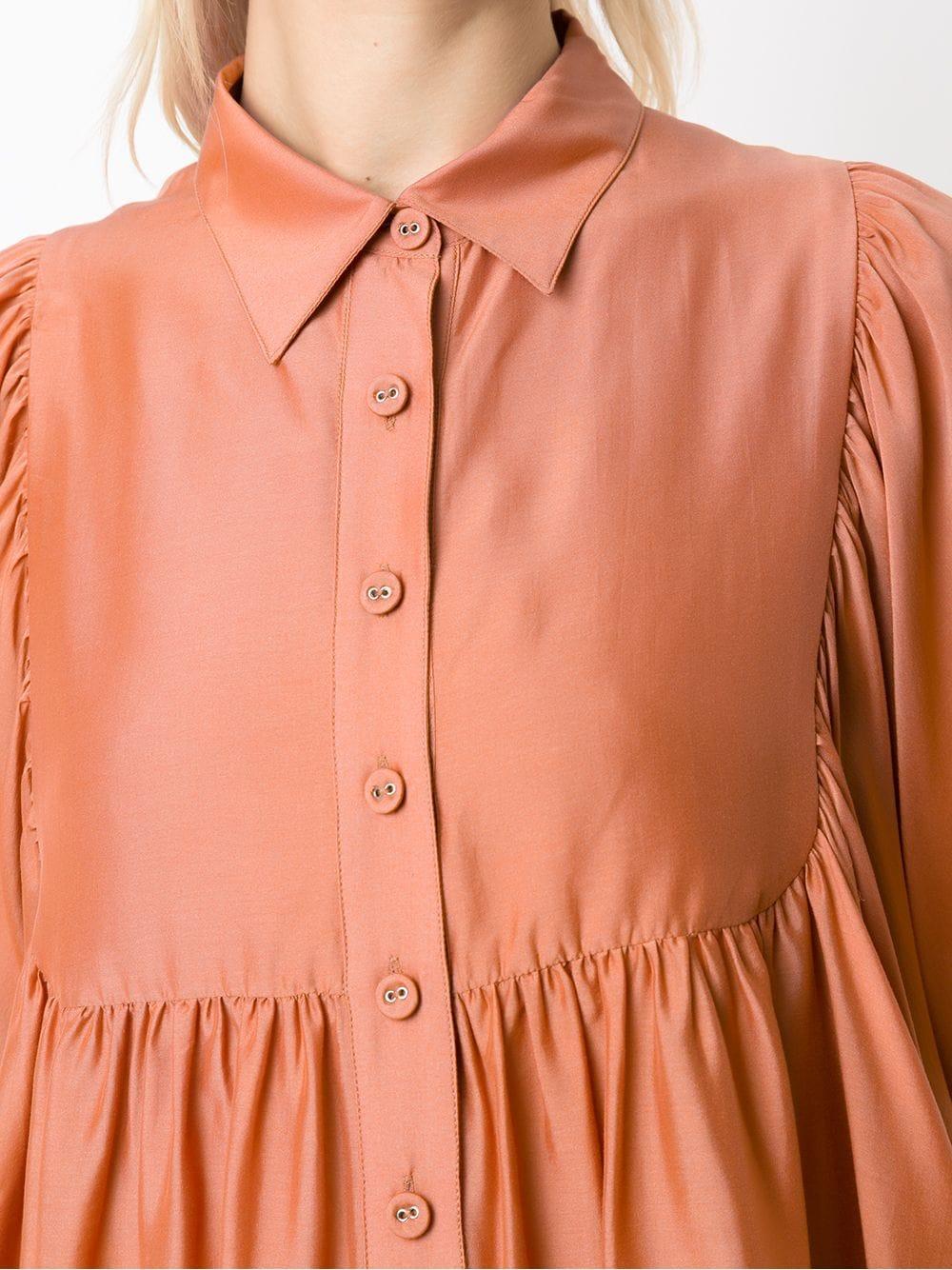 button up ruffle blouse