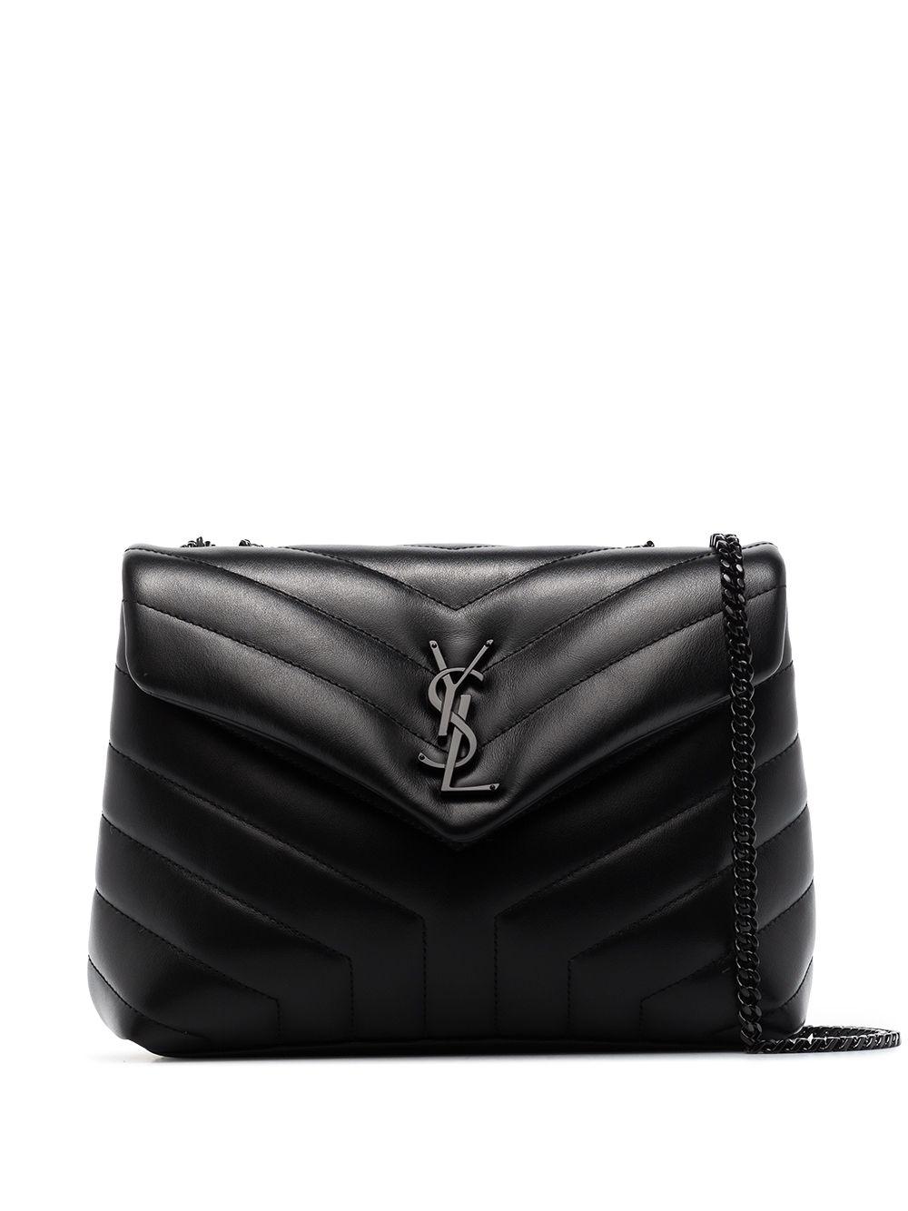Saint Laurent Loulou Small Chain Bag In Quilted y Leather in Black