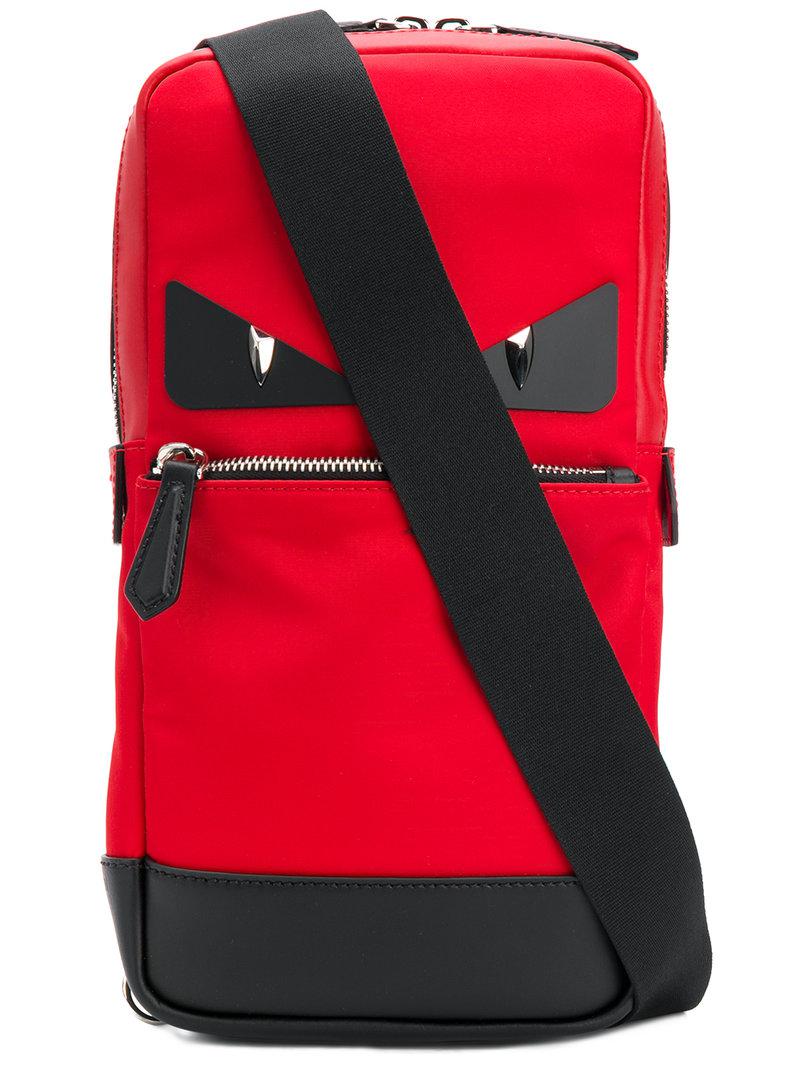 Fendi Bag Bugs Crossbody Backpack in Red for Men | Lyst