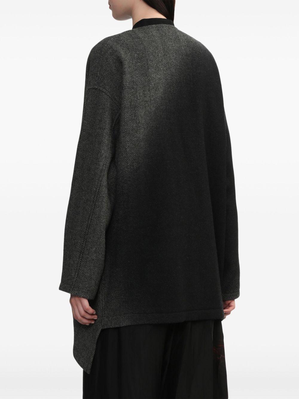 Y's Yohji Yamamoto レディース ブラック ヘリンボーン コート Y's Yohji Yamamoto レディース ブラック ヘリンボーン コート