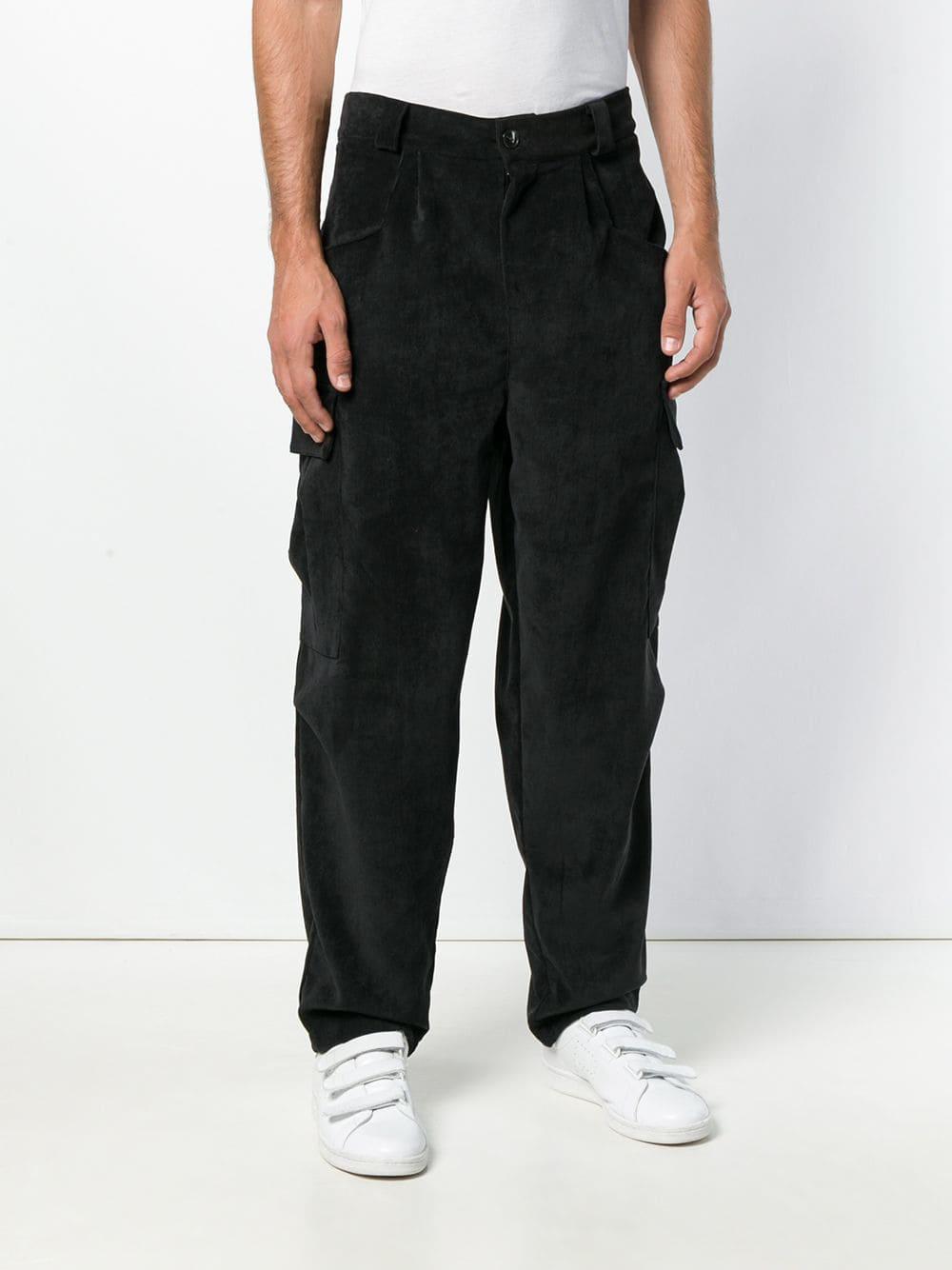 black corduroy cargo pants