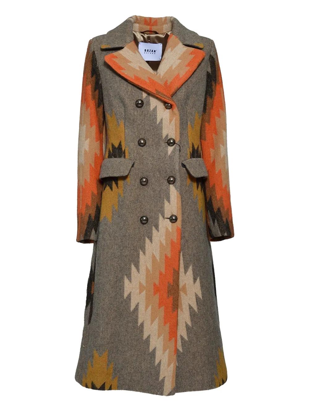 ダウンジャケット・コート Bazar Deluxe Single-Breasted Blue Wool Coat With Detail Bazar Deluxe Long coats and winter coats for Women | Online