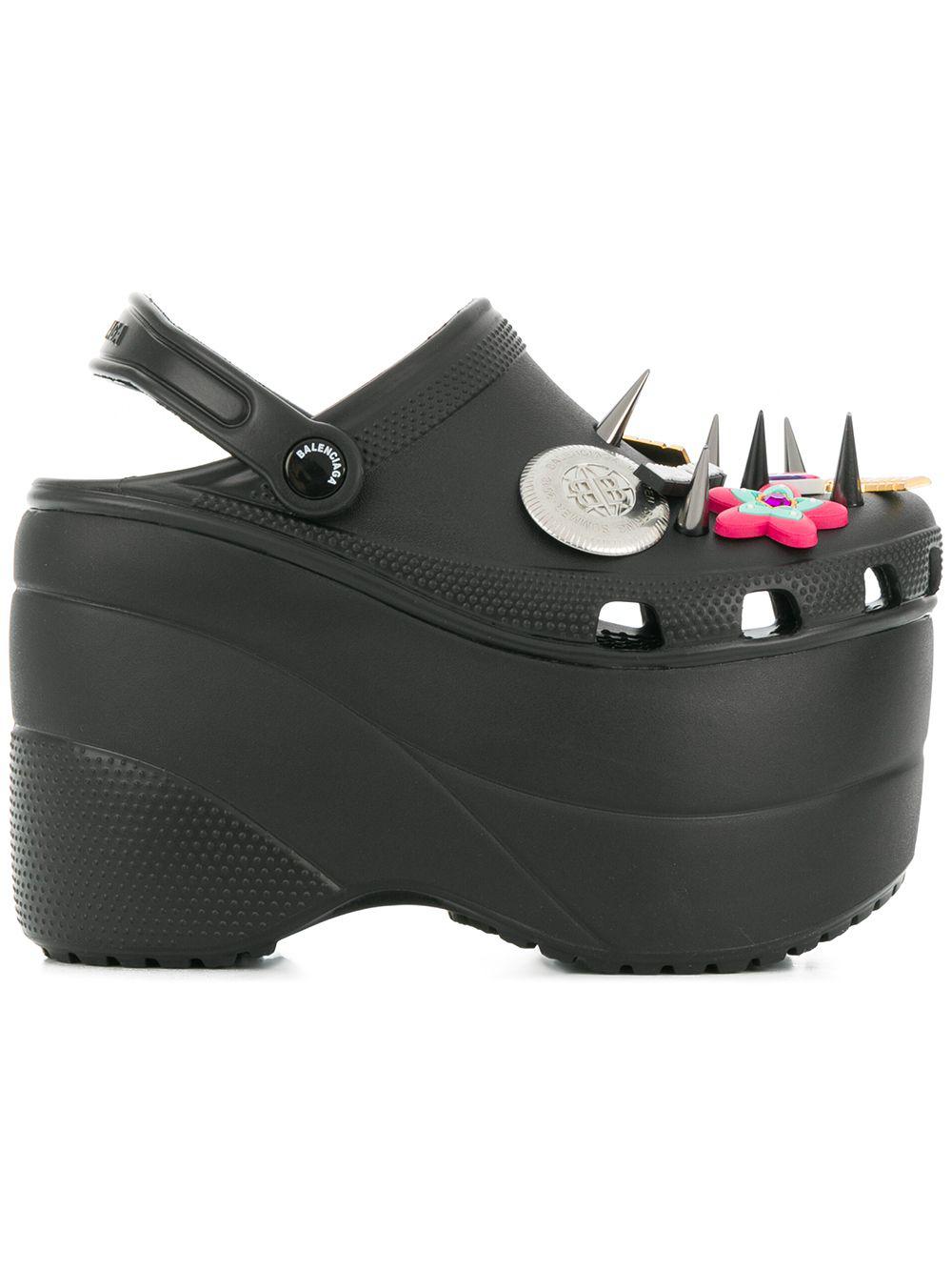 black foam platform sandals